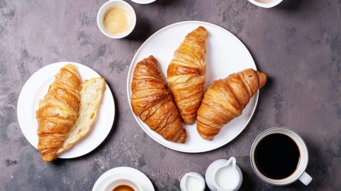 Fresh Coffee with Croissant